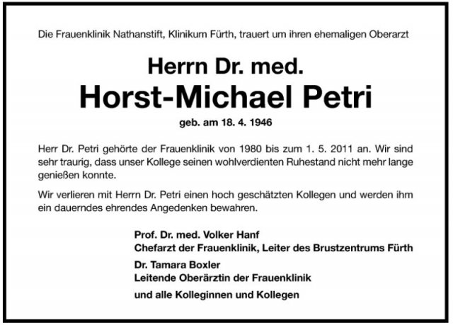 Petri Horst 1946-2013 Todesanzeige 2